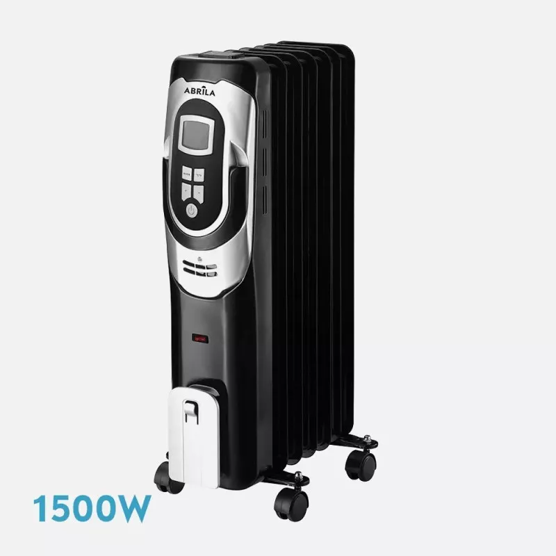 Radiador de aceite Fabrilamp Confort 1500 W negro con diseño vertical y termostato ajustable para calefacción eficiente