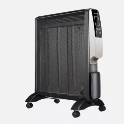 Radiador de mica Fabrilamp Abrigo 2000 W negro con diseño compacto y ruedas para fácil movilidad
