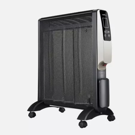 Radiador de mica Fabrilamp Abrigo 2000 W negro con diseño compacto y ruedas para fácil movilidad