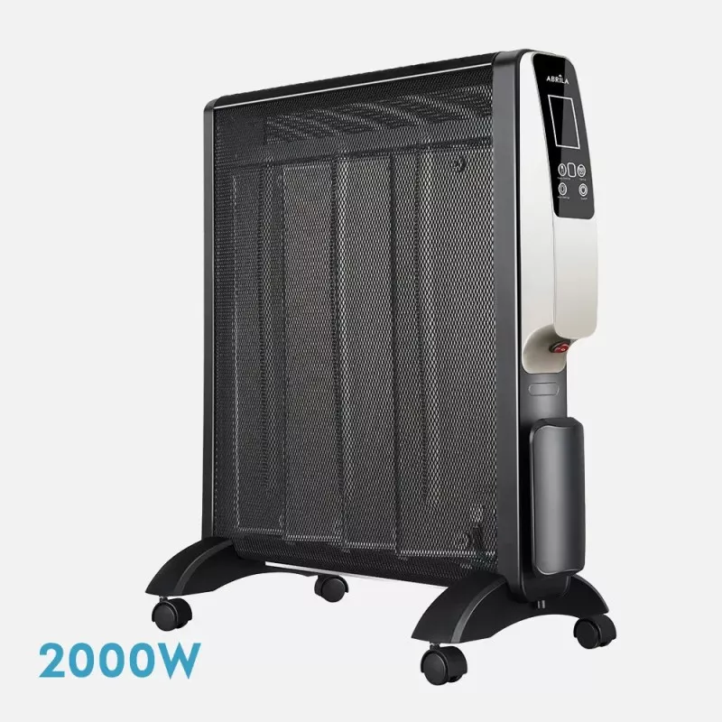 Radiador de mica Fabrilamp Abrigo 2000 W negro portátil con ruedas y diseño moderno para calefacción eficiente