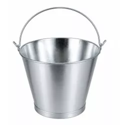 CUBO ASA LISA 13 CINC 32,5.CM 12L metálico plateado con diseño clásico y asa de alambre para fácil transporte
