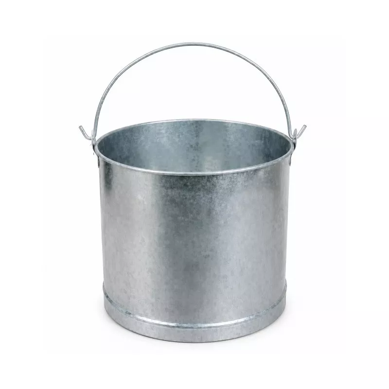CUBO RECTO 11 CINC 27,5.CM 14L metálico galvanizado con asa ideal para almacenamiento y organización.