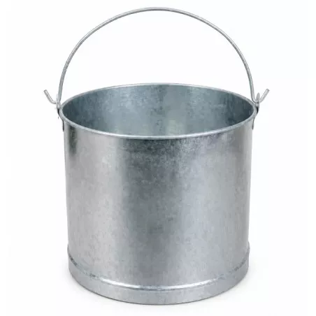 CUBO RECTO 11 CINC 27,5.CM 14L metálico galvanizado con asa ideal para almacenamiento y organización.
