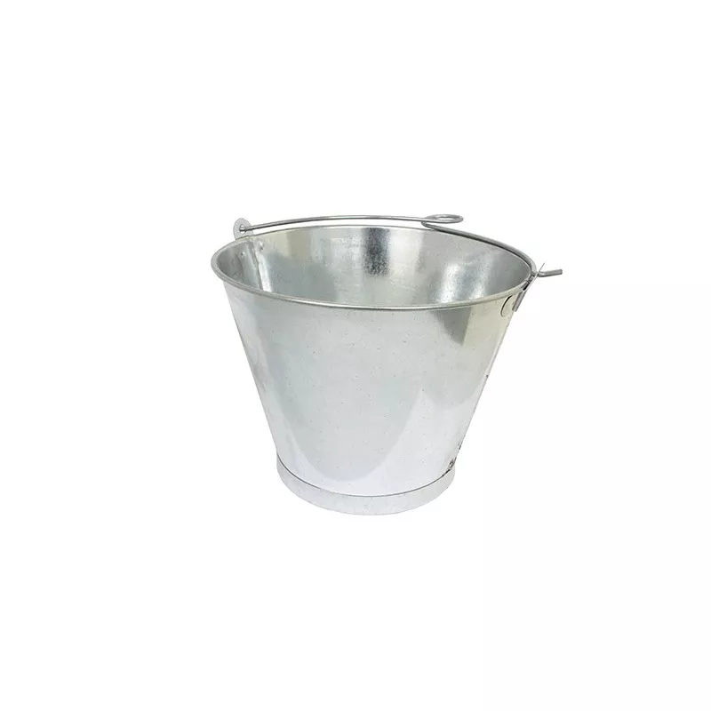 CUBO ANILLA 11 CINC 27,5 CM 8L de metal galvanizado con acabado brillante y asas resistentes para fácil manejo.
