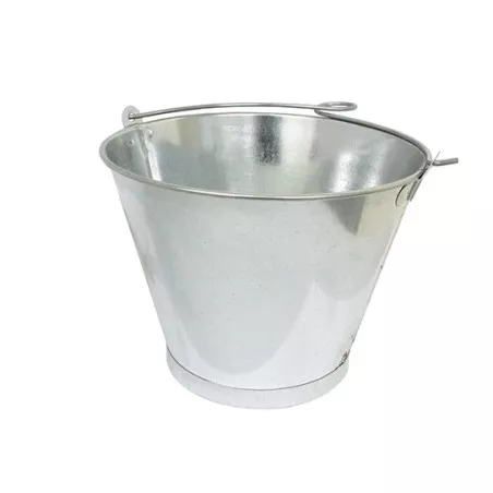 CUBO ANILLA 13 CINC 32,5.CM de metal galvanizado con acabado brillante y diseño clásico para uso doméstico.