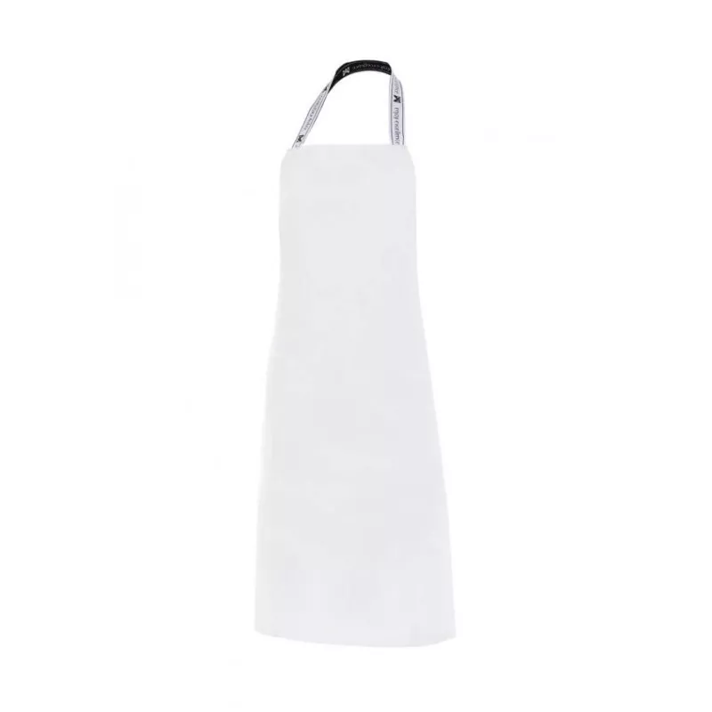 Delantal peto sarga Monza 06419 blanco profesional T-01 con diseño liso y tejido resistente ideal para cocina.