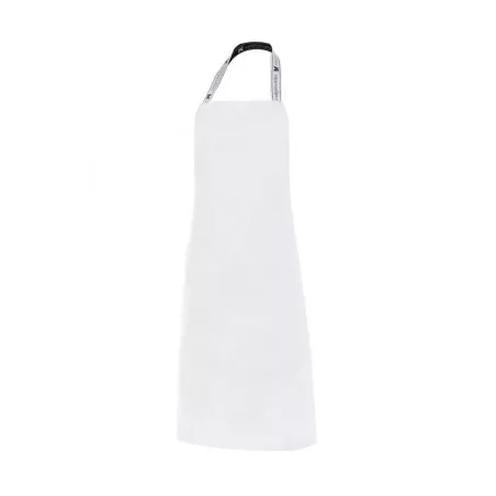 Delantal peto sarga Monza 06419 blanco profesional T-01 con diseño liso y tejido resistente ideal para cocina.