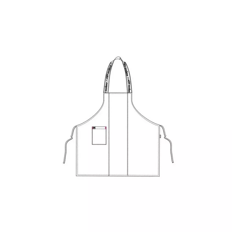 Delantal peto sarga Monza 06419 blanco profesional T-01 con bolsillo y cintas ajustables para un ajuste cómodo