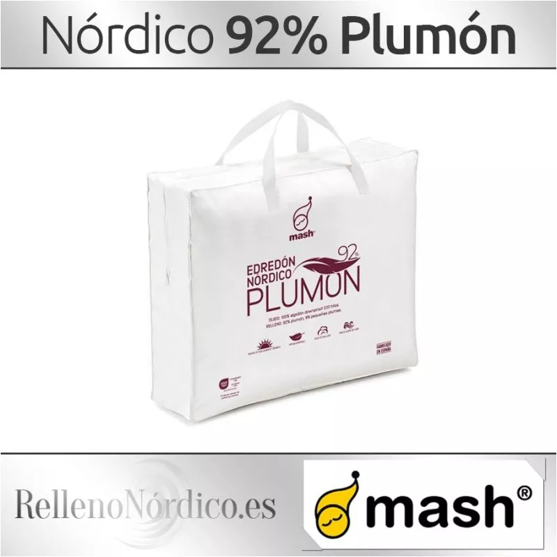 EDREDON PLUMON 90% 150*220 90 270 GR color blanco con acabado suave y ligero, ideal para abrigar en invierno