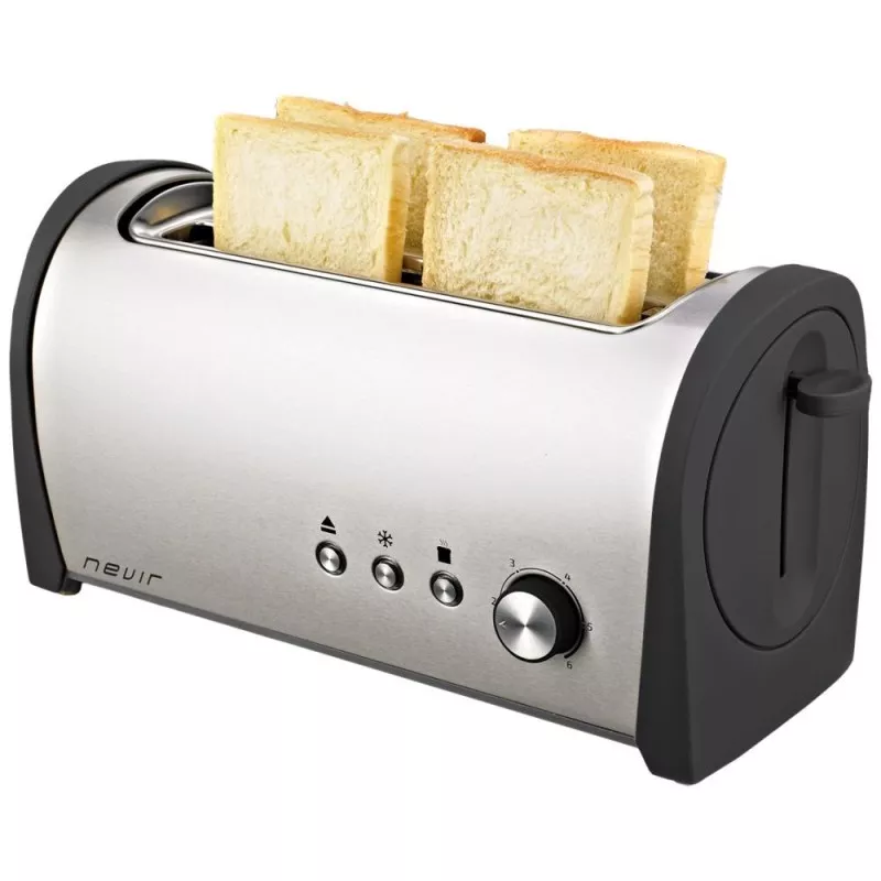 Tostador Nevir NVR-9831TI – 1400 W, 2 ranuras largas, 4 rebanadas