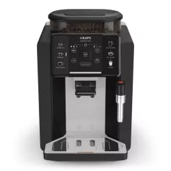 Cafetera superautomática Krups Sensation C10 EA910A10 negra con panel táctil y espumador de leche integrado