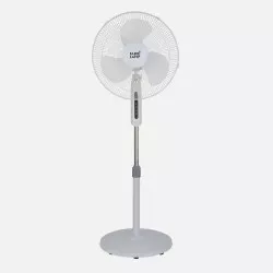 Ventilador de pie Fabrilamp Etesio 40W blanco con 3 aspas y altura regulable, diseño moderno y base estable