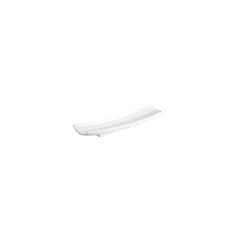 Bandeja DONG B1491V blanca de cerámica, diseño elegante y acabado liso ideal para servir aperitivos.