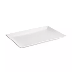Bandeja B2882 30*20*2,5 blanca rectangular de cerámica con acabado liso ideal para servir alimentos