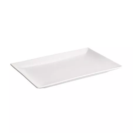 Bandeja B2882 30*20*2,5 blanca rectangular de cerámica con acabado liso ideal para servir alimentos