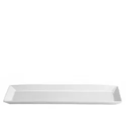 BANDEJA MING B1295 32,5*15 rectangular de cerámica blanca con diseño moderno y acabado brillante