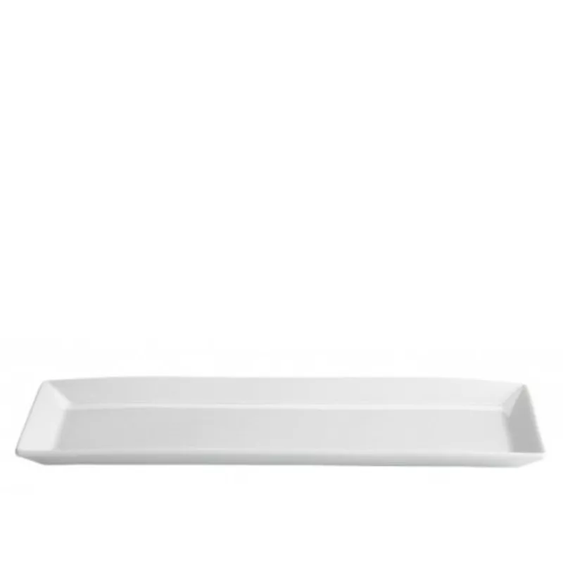 BANDEJA MING B1295 32,5*15 rectangular de cerámica blanca con diseño moderno y acabado brillante