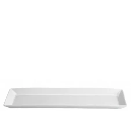 BANDEJA MING B1295 32,5*15 rectangular de cerámica blanca con diseño moderno y acabado brillante