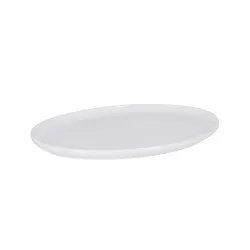 Bandeja Rahman 46X33X3 B4360 Viejo Valle ovalada de cerámica blanca con acabado mate y diseño sencillo