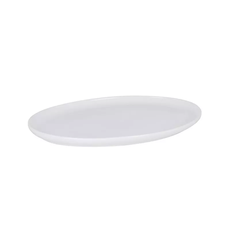 Bandeja Rahman 46X33X3 B4360 Viejo Valle ovalada de cerámica blanca con acabado mate y diseño sencillo