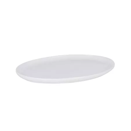 Bandeja Rahman 46X33X3 B4360 Viejo Valle ovalada de cerámica blanca con acabado mate y diseño sencillo