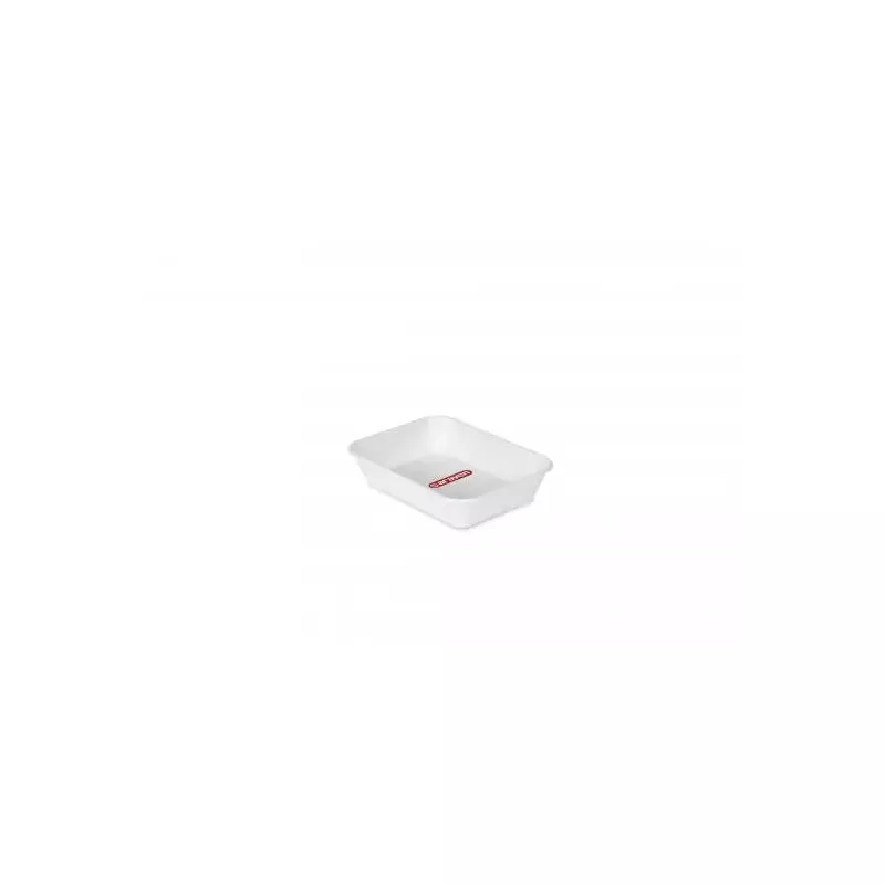 Bandeja Araven Honda 1 1040 rectangular blanca de plástico resistente con borde elevado para alimentos