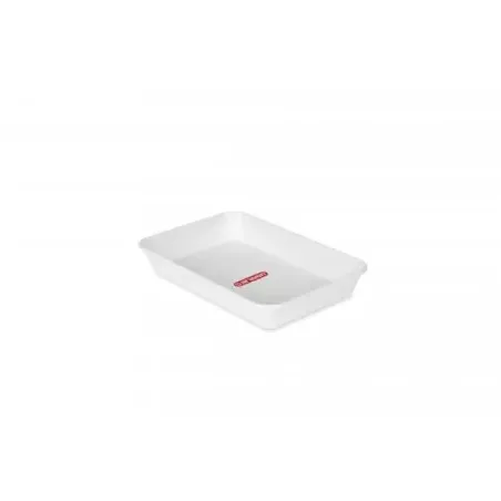 BANDEJA ARAVEN HONDA 2 1041 rectangular blanca de plástico resistente, ideal para organización y almacenamiento.