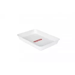 Bandeja Araven Honda 3 1042 de plástico blanco, formato rectangular y acabado liso, ideal para organizar alimentos.