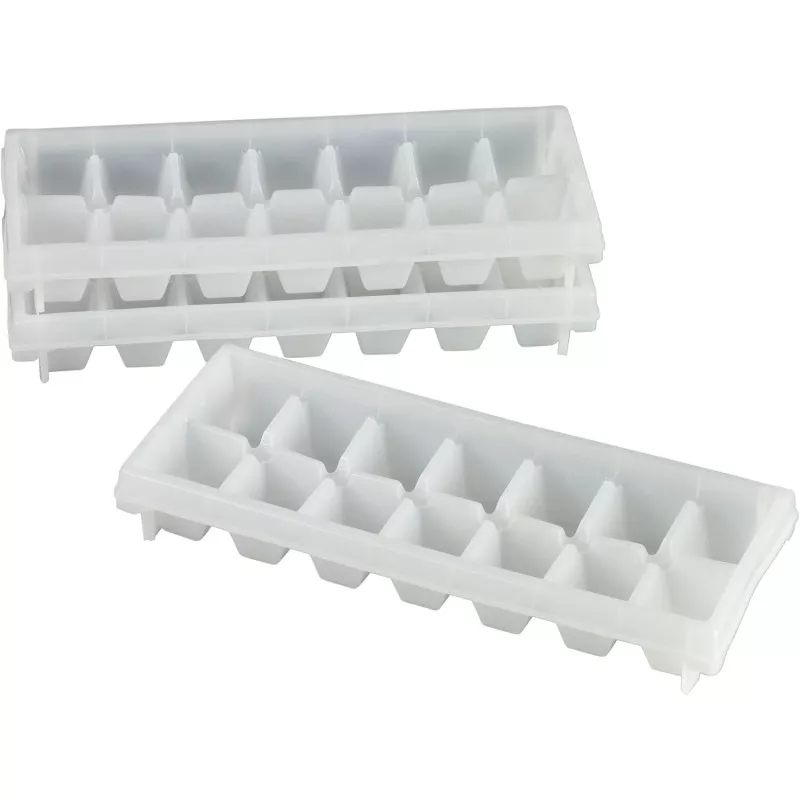 BANDEJA CUBITOS DENOX (LOTE 3) 12100 de plástico blanco con 18 compartimentos y diseño apilable para facilitar el almacenamiento