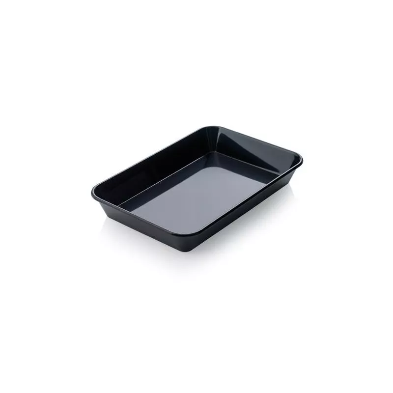 Bandeja Araven Honda 3 41042 negra de plástico rectangular con borde elevado y acabado mate.