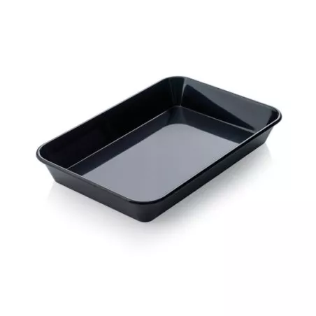 Bandeja Araven Honda 3 41042 negra de plástico rectangular con borde elevado y acabado mate.