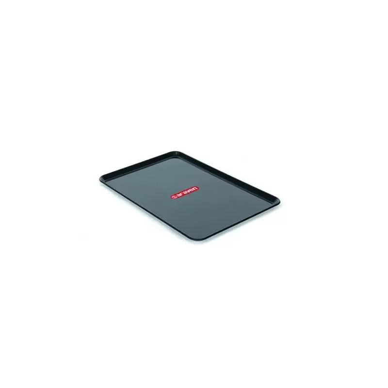 Bandeja Araven 41022 negra de plástico resistente, diseño rectangular y acabado liso ideal para organizar.
