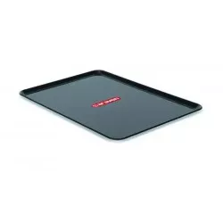 Bandeja Araven 41225 negra rectangular de plástico resistente, ideal para usos múltiples en cocina o servicio.