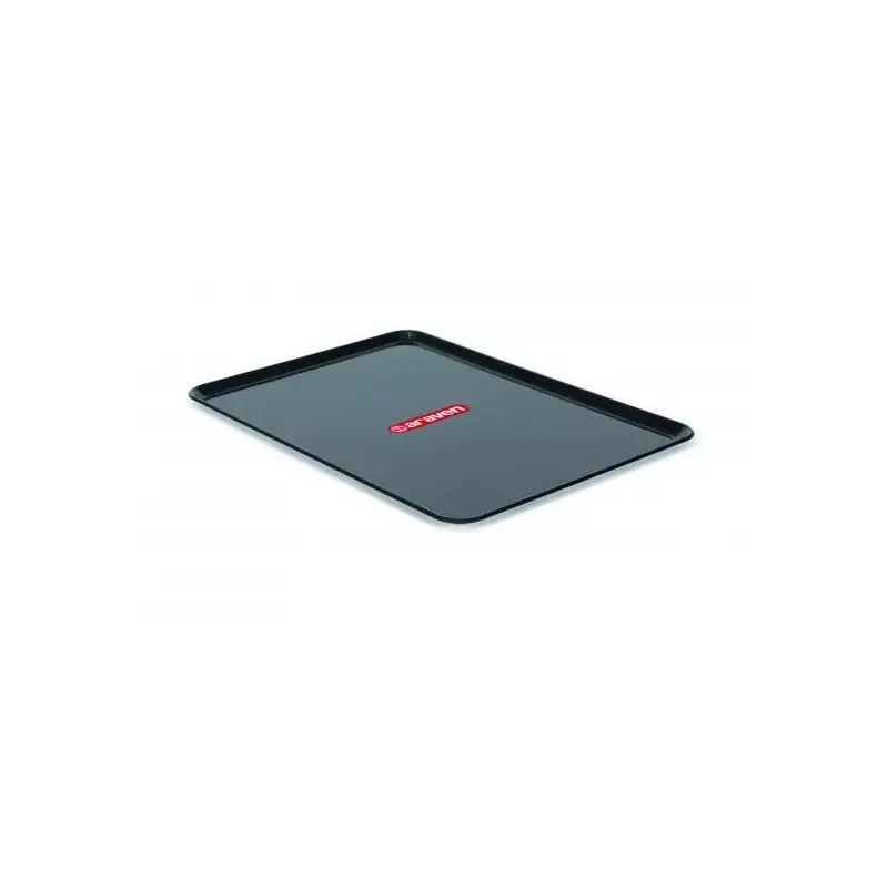 Bandeja Araven 41225 negra rectangular de plástico resistente, ideal para usos múltiples en cocina o servicio.