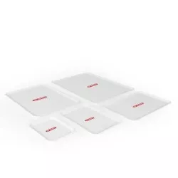 Bandeja Araven plana 1022 *2* de polipropileno blanco, diseño rectangular y acabado liso, ideal para servir.