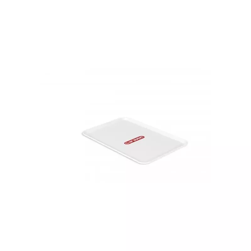 Bandeja Araven plana 1023 3 BCA en color blanco, diseño rectangular y material resistente de plástico.