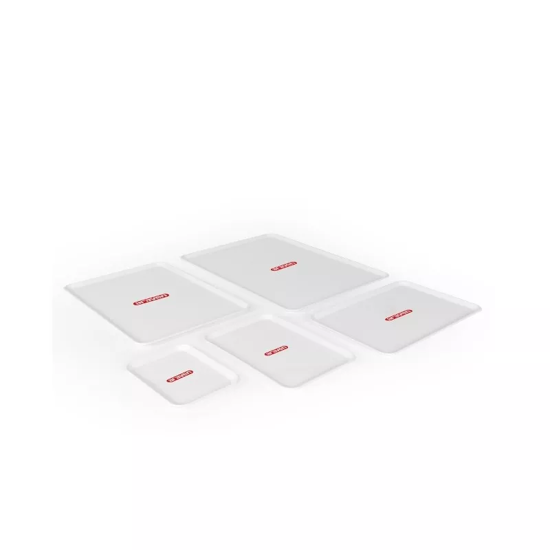 BANDEJA ARAVEN PLANA 1024 4 BCA blanca de plástico polivalente, diseño rectángulo y acabado liso.