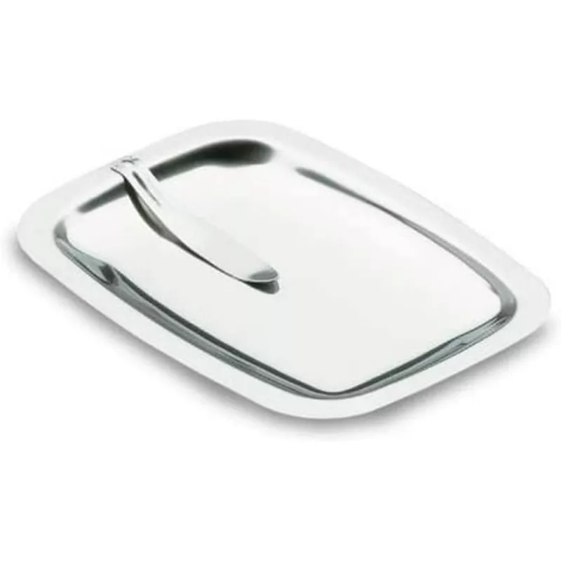 Bandeja Nota C/pinza Lacor ref: 68007 de acero inoxidable con diseño rectangular y acabado pulido brillante