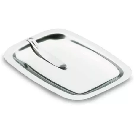 Bandeja Nota C/pinza Lacor ref: 68007 de acero inoxidable con diseño rectangular y acabado pulido brillante