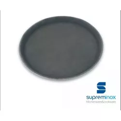 Bandeja Red. Antideslizante 40 cm, diseño en acero inoxidable con acabado negro y borde elevado.