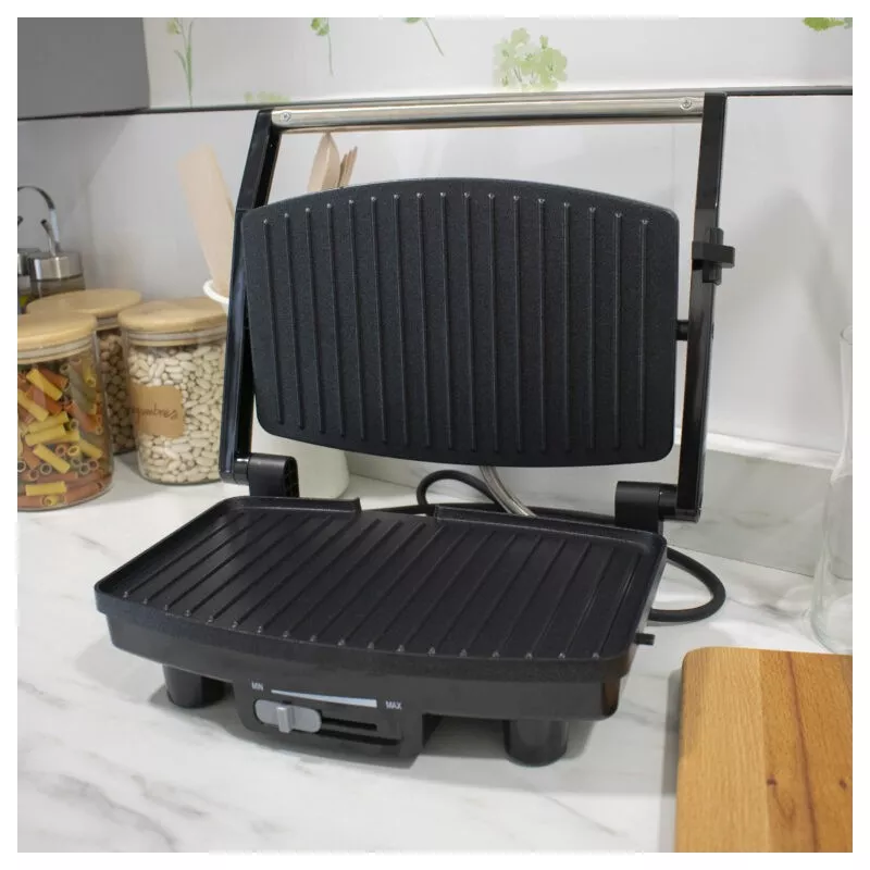 Grill TM Electron TMPGR006 – 1500 W, placas grill 28×19 cm, tapa flotante