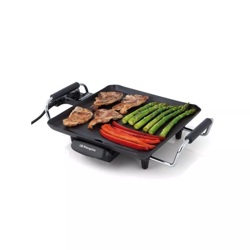Plancha de asar Orbegozo TB 2206 – 1500 W, 27,5×27,5 cm, antiadherente