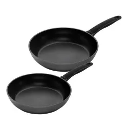 Juego sartén Easy Ind. 24-28 cm. Kuhn-Rikon de color negro antiadherente y diseño ergonómico para cocción eficiente.