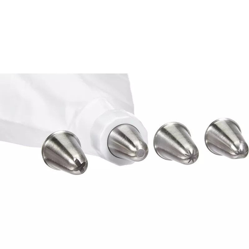 SET 4 BOQUILLAS INOX + MANGA 24 CM. LACOR 68972