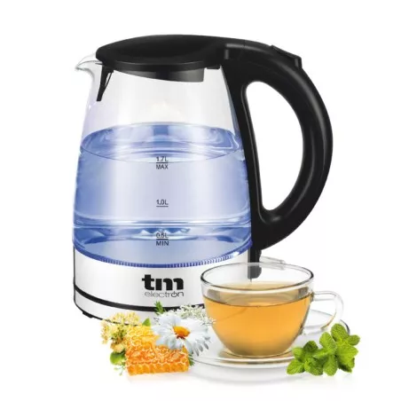 Hervidor de cristal TM Electron TMPKT014 – 1,7 L, 2200 W, vidrio borosilicato