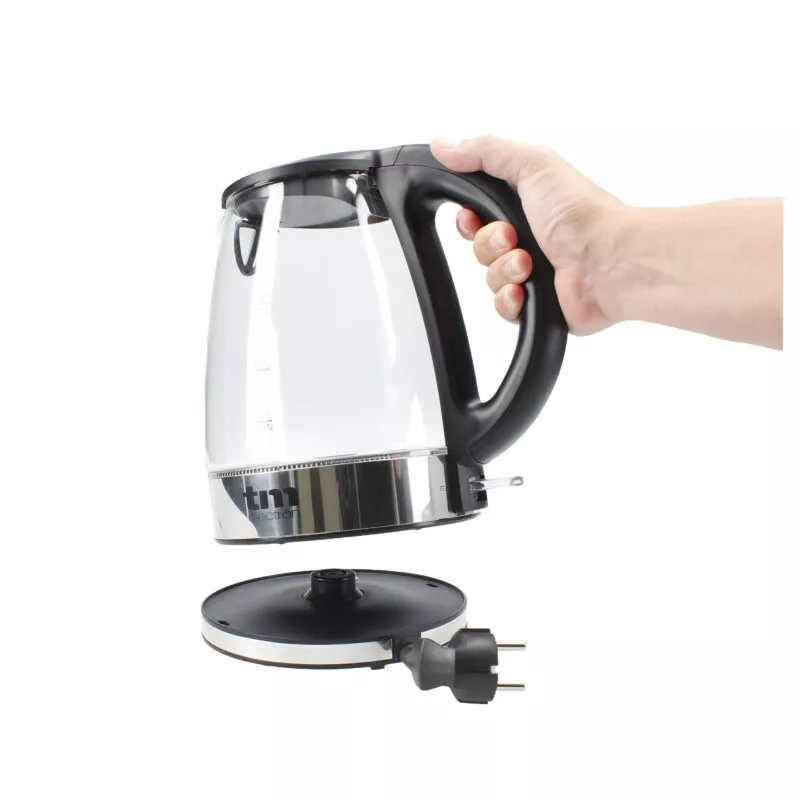 Hervidor de cristal TM Electron TMPKT014 – 1,7 L, 2200 W, vidrio borosilicato