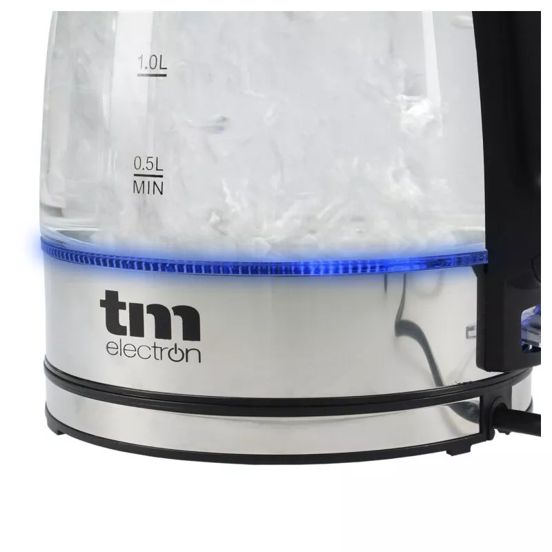 Hervidor de cristal TM Electron TMPKT014 – 1,7 L, 2200 W, vidrio borosilicato
