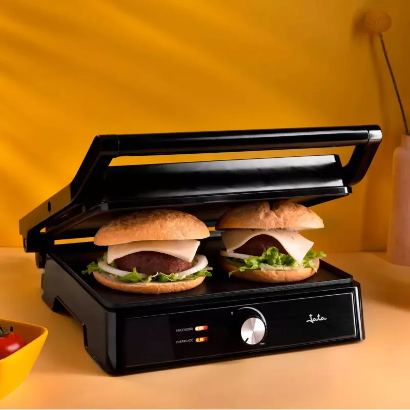 Grill Jata JEGR1913 doble – 2000 W, placas 29×24 cm, apertura 180º