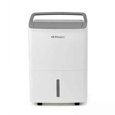 Deshumidificador Orbegoz? DH 1655 16 L portátil de color blanco con diseño moderno y funcionalidad eficiente.