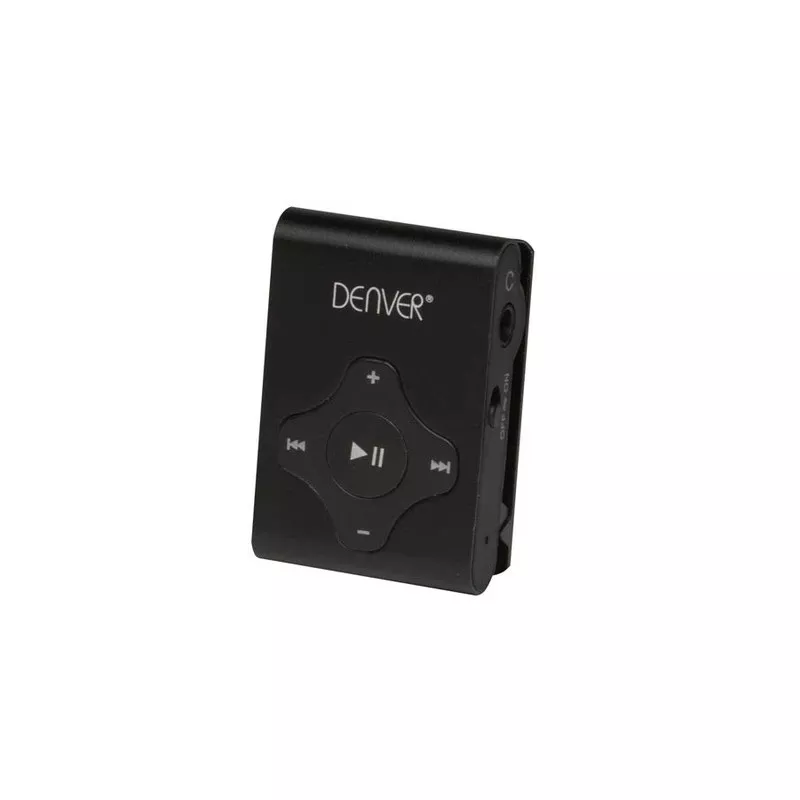MP3 DENVER MPS-409CMK2 compacto negro con controles de reproducción y conector para auriculares
